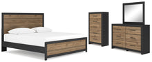 Load image into Gallery viewer, Vertani King Panel Bed with Mirrored Dresser and Chest
