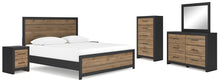 Load image into Gallery viewer, Vertani King Panel Bed with Mirrored Dresser, Chest and 2 Nightstands
