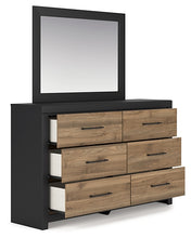 Load image into Gallery viewer, Vertani King Panel Bed with Mirrored Dresser
