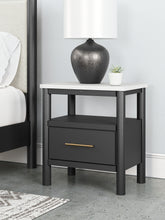 Load image into Gallery viewer, Cadmori Queen Upholstered Panel Bed with Mirrored Dresser and Nightstand
