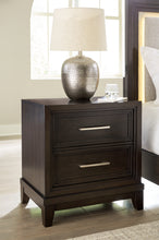 Load image into Gallery viewer, Neymorton Queen Upholstered Panel Bed with Mirrored Dresser, Chest and Nightstand
