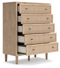 Load image into Gallery viewer, Cielden Full Upholstered Panel Bed with Mirrored Dresser, Chest and Nightstand
