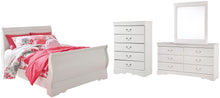 Load image into Gallery viewer, Anarasia Full Sleigh Bed with Mirrored Dresser and Chest
