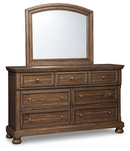 Load image into Gallery viewer, Flynnter  Sleigh Bed With 2 Storage Drawers With Mirrored Dresser And Chest
