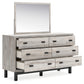 Vessalli Queen Panel Bed with Mirrored Dresser and Nightstand