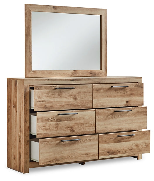 Hyanna Queen Panel Storage Bed with Mirrored Dresser and Chest