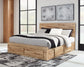 Hyanna King Panel Storage Bed with Mirrored Dresser and 2 Nightstands