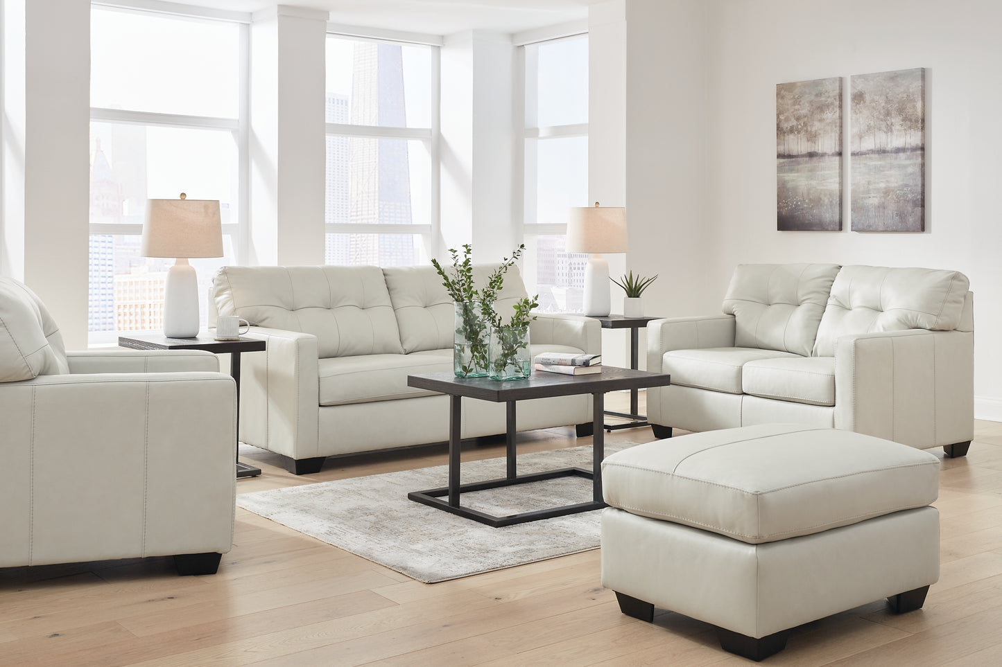 Belziani Sofa, Loveseat, Chair and Ottoman