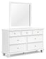 Fortman King Panel Bed with Mirrored Dresser, Chest and Nightstand