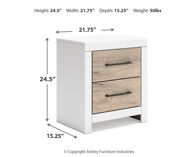 Charbitt Full Panel Bed with Mirrored Dresser, Chest and 2 Nightstands